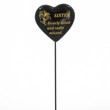 Load image into Gallery viewer, Special Sister Black & Gold Lily Heart Remembrance Stick