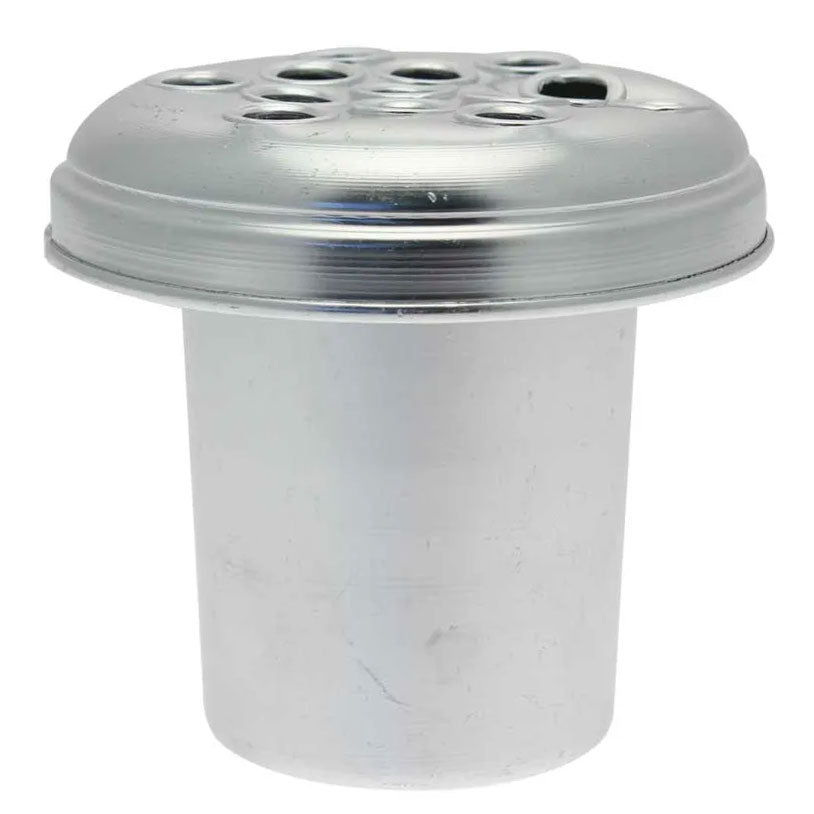 Silver Metal Grave Vase with Lid (5.5 Inch)