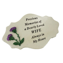 Load image into Gallery viewer, Special Wife Thistle Flower Graveside Memorial Plaque