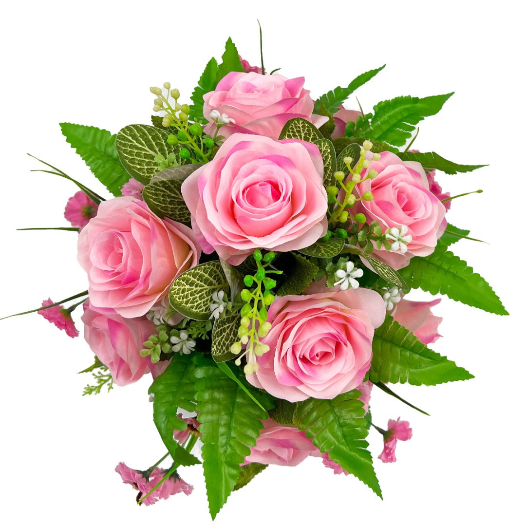 Loxi Pink Rose Artificial Flower Memorial Arrangement Angraves Memorials