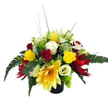 Load image into Gallery viewer, Tommy Red and Yellow Waterlily Artificial Flower Arrangement