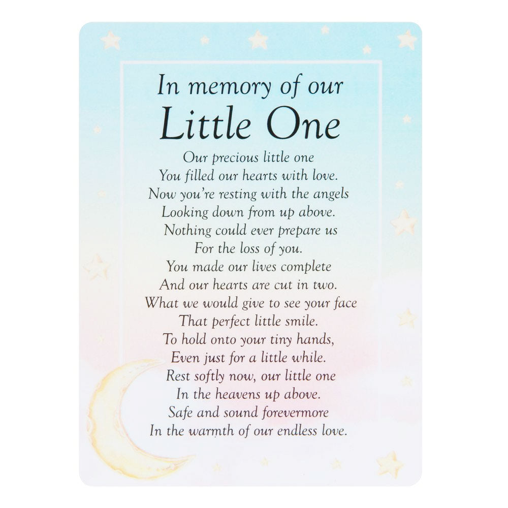 Little One Baby Memorial Plastic Coated Remembrance Card