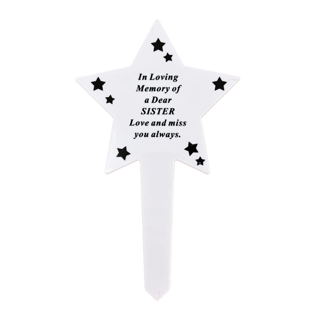 Shining Star Special Sister Memorial Baby Child Remembrance Verse Ground Stake Plaque