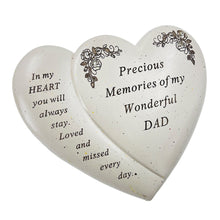 Load image into Gallery viewer, Precious Memories Dad Double Heart Flower Graveside Memorial Ornament