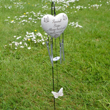 Load image into Gallery viewer, Special Sister Always Loved Sadly Missed Memorial Heart Wind Chime