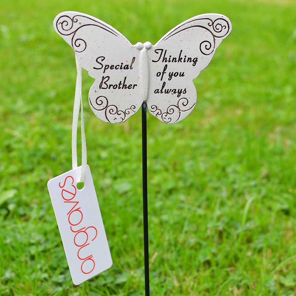 Thinking of you Always Special Brother Butterfly Memorial Remembrance Stick