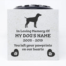 Load image into Gallery viewer, German Pointer Personalised Pet Dog Graveside Memorial Flower Vase