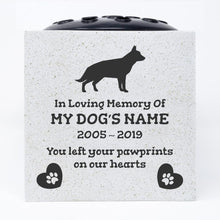 Load image into Gallery viewer, German Shepherd Personalised Pet Dog Graveside Memorial Flower Vase