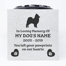 Load image into Gallery viewer, Pomeranian Personalised Pet Dog Graveside Memorial Flower Vase