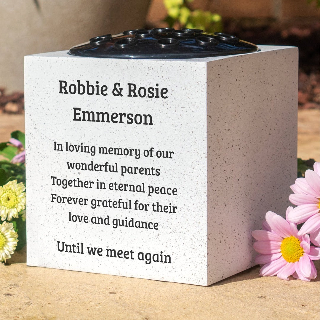 Fully Bespoke Personalised Graveside Memorial Flower Vase