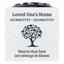 Load image into Gallery viewer, Personalised Memorial Vase ? Hearts That Love Are Always in Bloom Graveside Flower Tribute
