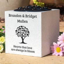 Load image into Gallery viewer, Personalised Memorial Vase ? Hearts That Love Are Always in Bloom Graveside Flower Tribute