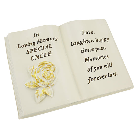 Special Uncle gold rose memorial book