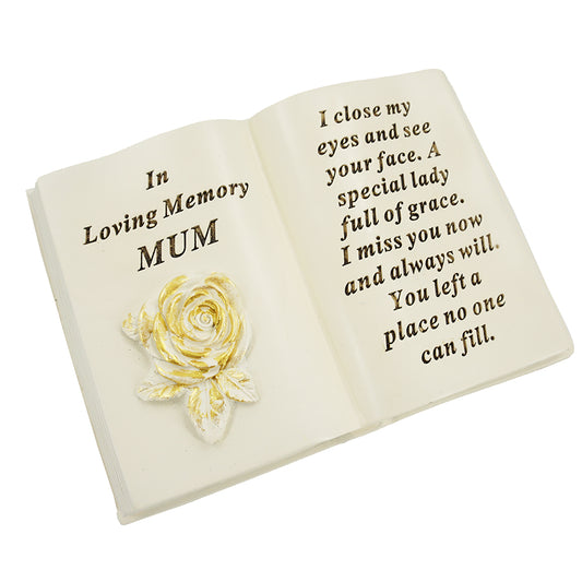 Special Mum Brushed Gold Rose Memorial Graveside Book