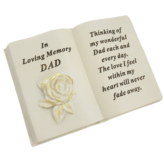 Special Dad gold brushed rose memorial book