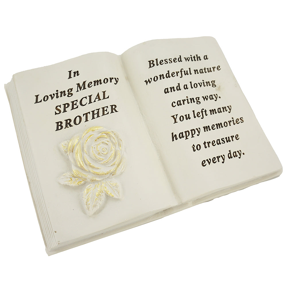 Special Brother gold brushed rose memorial book