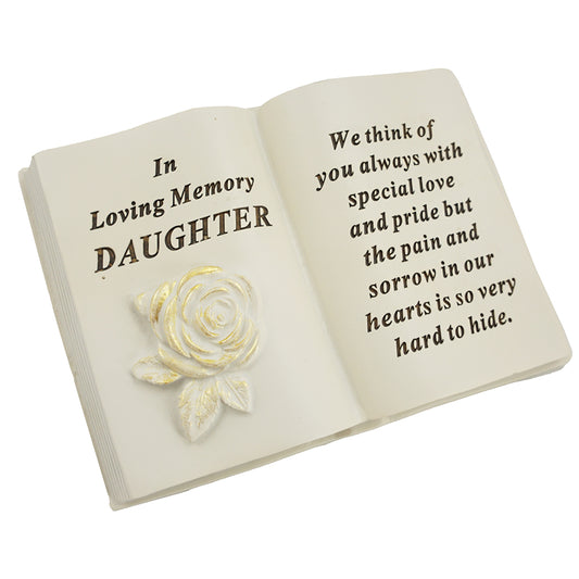 Special Daughter brushed gold rose memorial book