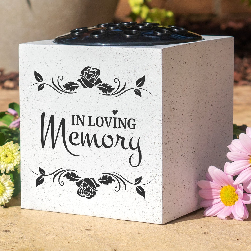 In Loving Memory Rose Graveside Memorial Flower Vase