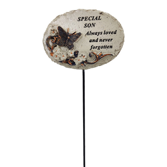 Special Son gold butterfly memorial tribute stick