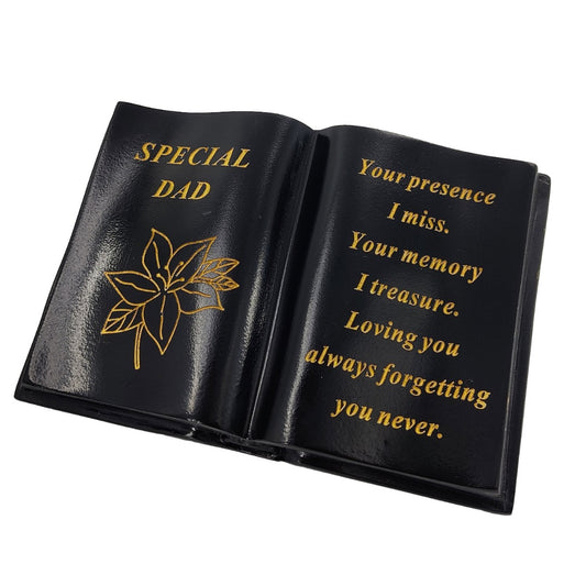 Special Dad gold lily black book memorial ornament