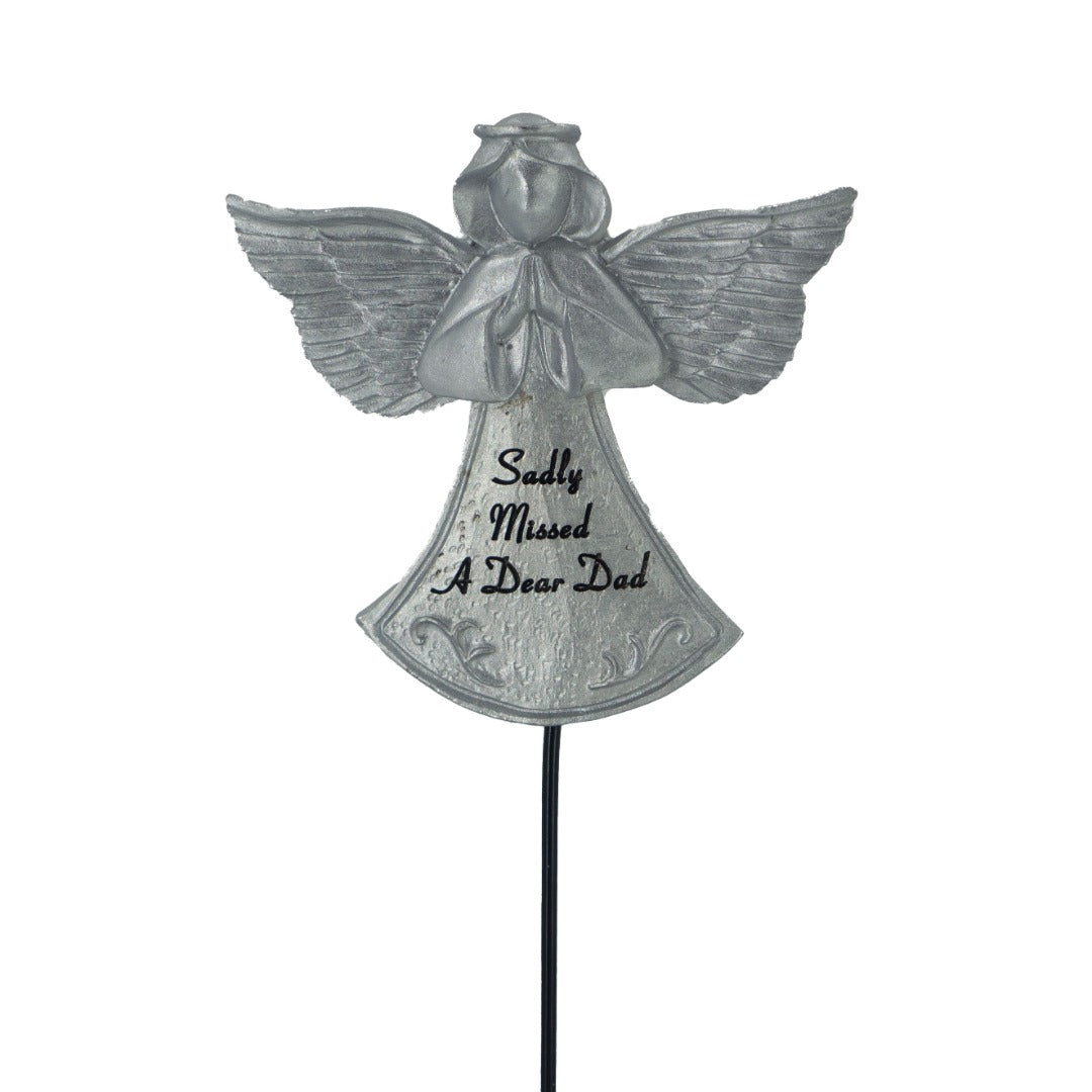 Dad silver guardian angel memorial tribute stick