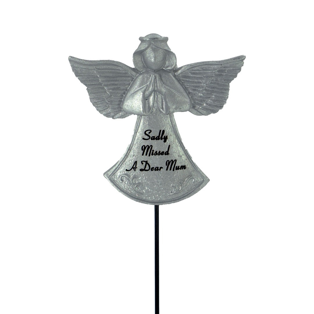 Mum sadly missed silver guardian angel memorial tribute stick