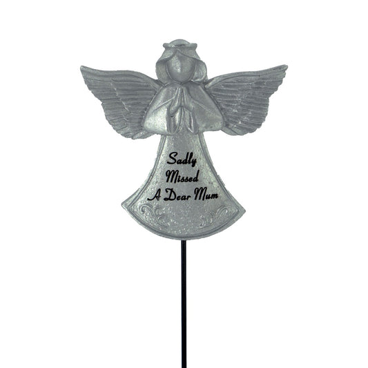 Mum sadly missed silver guardian angel memorial tribute stick