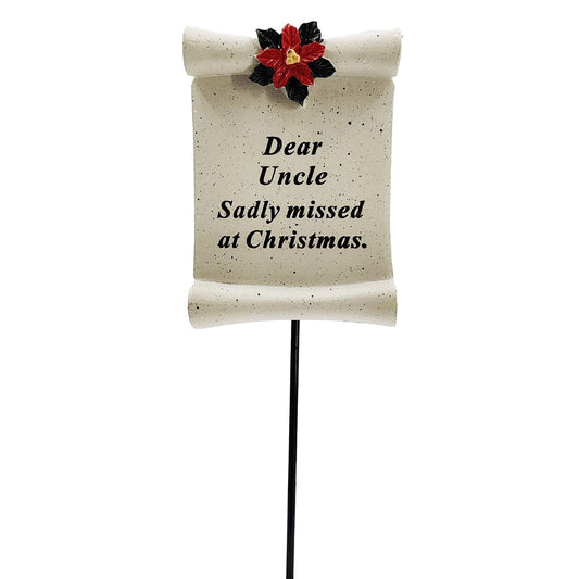 Uncle memorial tribute stick for the graveside