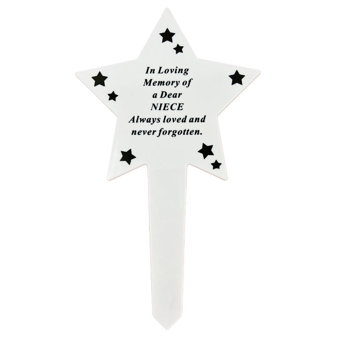 Special Niece shining star memorial ground stake