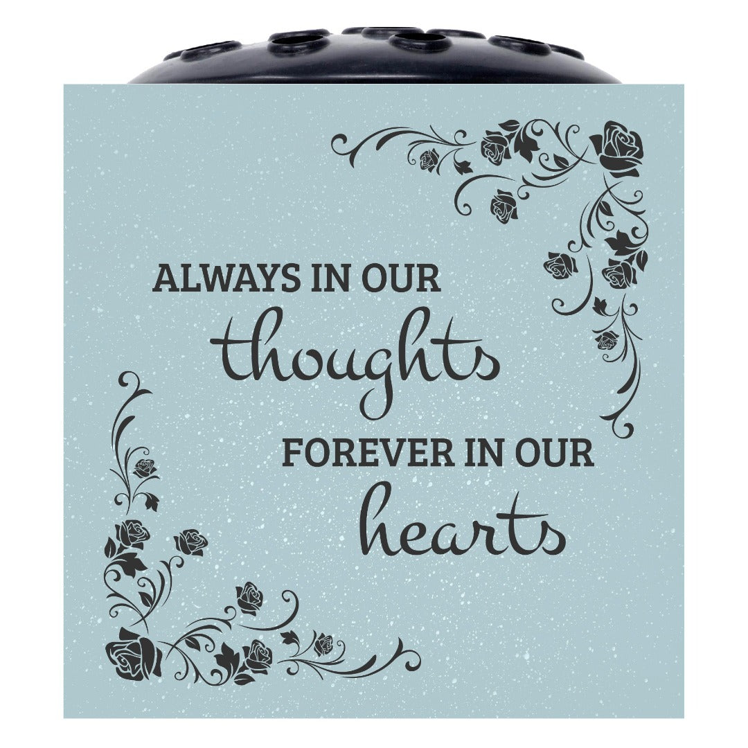 Grey Always In Our Thoughts Forever in Our Hearts Rose Memorial Graveside Flower Bowl Vase Pot