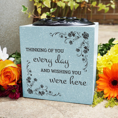 Grey Thinking Of You Every Day Wishing You Were Here Memorial Graveside Flower Vase