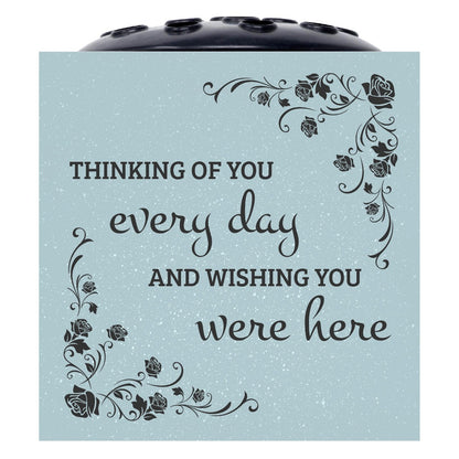 Grey Thinking Of You Every Day Wishing You Were Here Memorial Graveside Flower Vase