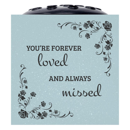 Grey Forever Loved and Always Missed Memorial Graveside Flower Bowl Vase Pot