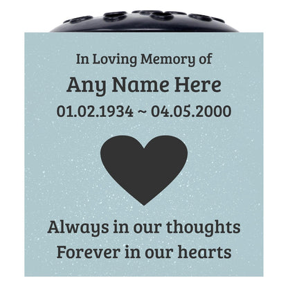 Grey Personalised Customised Memorial Graveside Flower Rose Bowl Vase With Love Heart Always In Our Thoughts Forever In Our Hearts