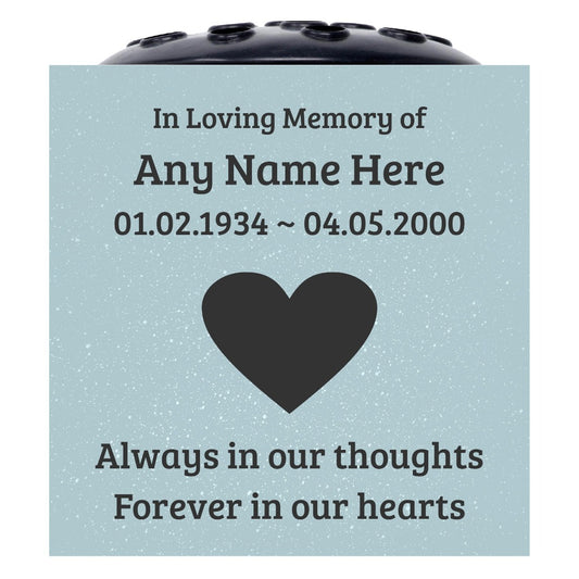 Grey Personalised Customised Memorial Graveside Flower Rose Bowl Vase With Love Heart Always In Our Thoughts Forever In Our Hearts
