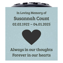 Load image into Gallery viewer, Grey Personalised Customised Memorial Graveside Flower Rose Bowl Vase With Love Heart Always In Our Thoughts Forever In Our Hearts