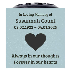 Grey Personalised Customised Memorial Graveside Flower Rose Bowl Vase With Love Heart Always In Our Thoughts Forever In Our Hearts