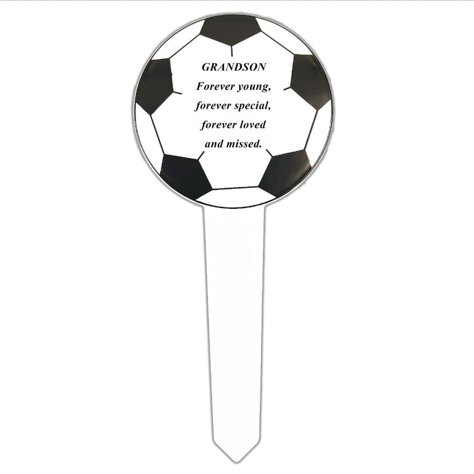 Special Grandson Football Memorial Remembrance Verse Ground Stake Plaque Tribute