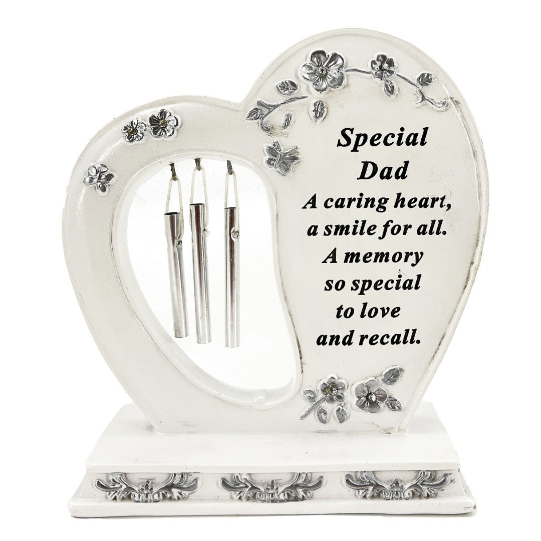 Special Dad Graveside Memorial Wind Chime Heart Grave Plaque Ornament Decoration