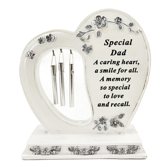 Special Dad Graveside Memorial Wind Chime Heart Grave Plaque Ornament Decoration