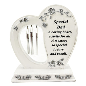 Special Dad Graveside Memorial Wind Chime Heart Grave Plaque Ornament Decoration