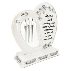 Special Dad Graveside Memorial Wind Chime Heart Grave Plaque Ornament Decoration