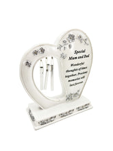 Load image into Gallery viewer, Special Mum and Dad Graveside Memorial Wind Chime Heart Grave Plaque Ornament Decoration