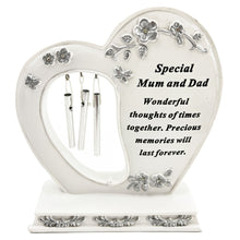 Load image into Gallery viewer, Special Mum and Dad Graveside Memorial Wind Chime Heart Grave Plaque Ornament Decoration