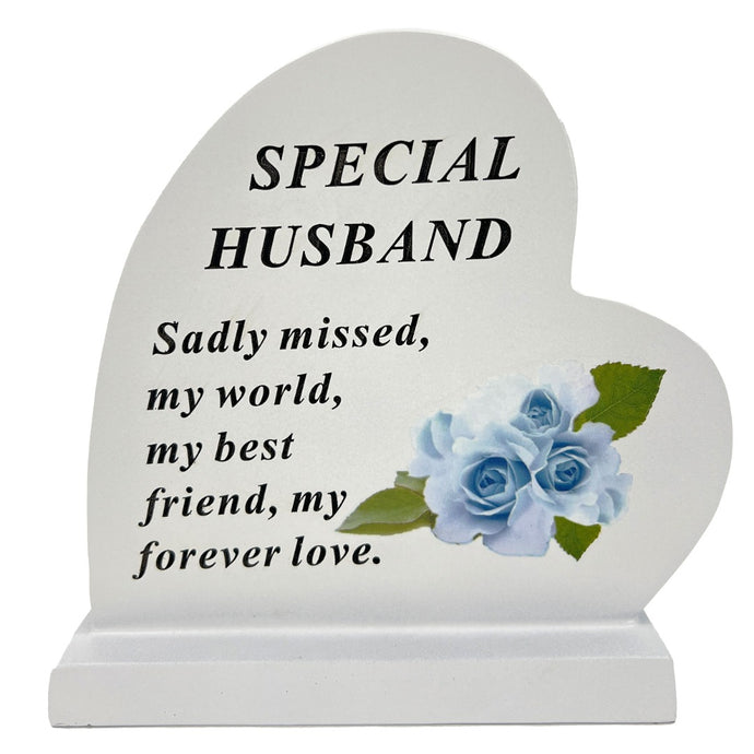 Special Husband Graveside Memorial Heart Flower Rose Grave Plaque Ornament Decoration