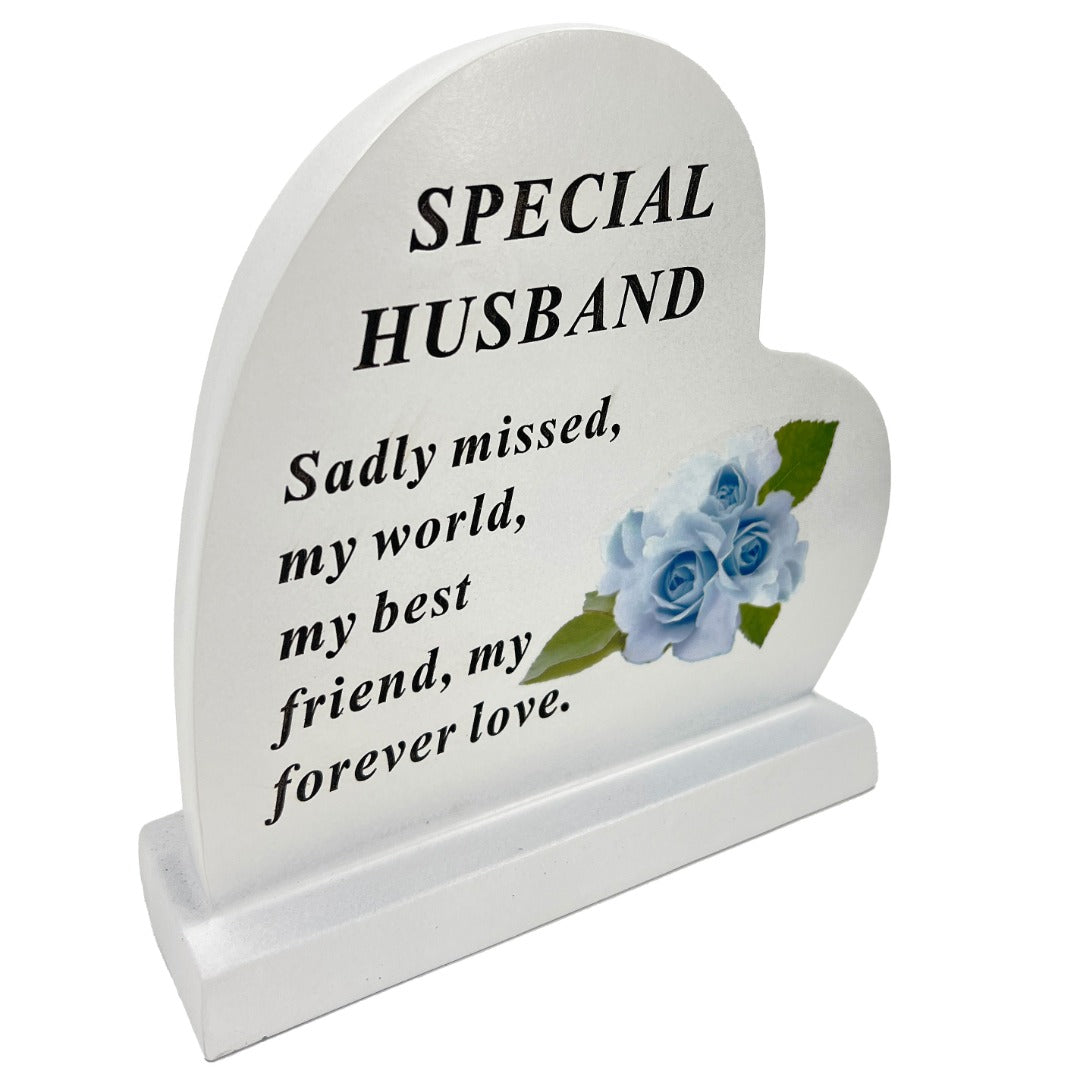 Special Husband Graveside Memorial Heart Flower Rose Grave Plaque Ornament Decoration