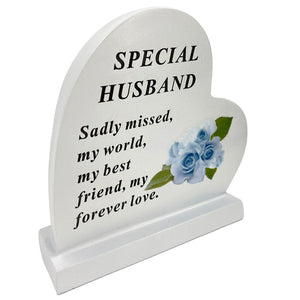 Special Husband Graveside Memorial Heart Flower Rose Grave Plaque Ornament Decoration