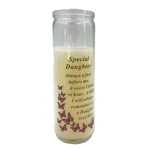 Special Daughter Memorial Wax Candle With Verse Graveside Grave Ornament