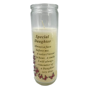 Special Daughter Memorial Wax Candle With Verse Graveside Grave Ornament