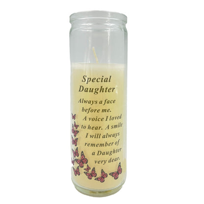 Special Daughter Memorial Wax Candle With Verse Graveside Grave Ornament
